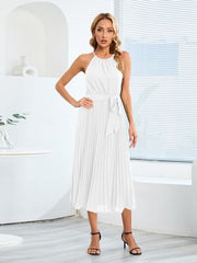 Pleated Midi Dress