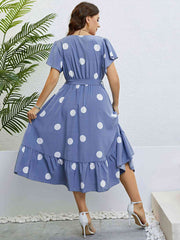 Periwinkle Polka Dot Midi Dress