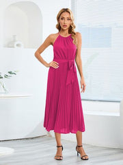 Pleated Midi Dress