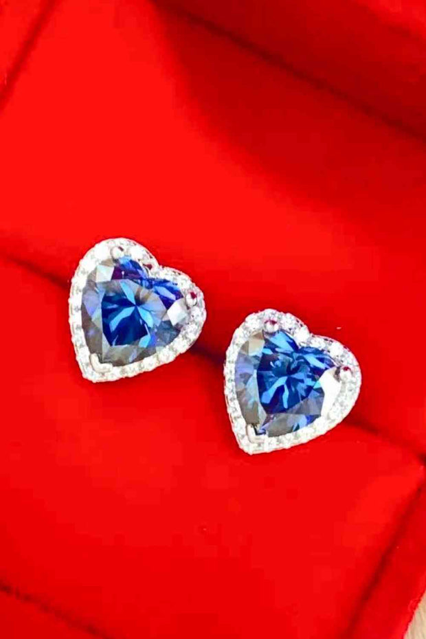 THE SOPHIA 4 Carat Moissanite Heart-Shaped Stud Earrings