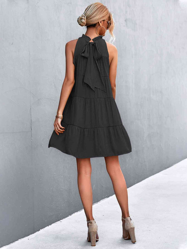 Tie Back Tiered Mini Dress