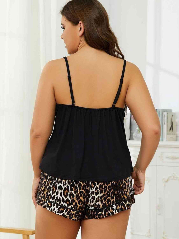 Plus Size Leopard Pajama Set