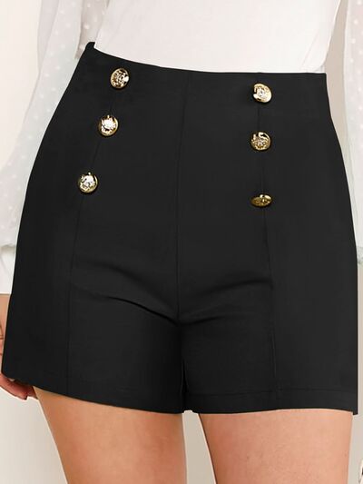 High Waist Black Sailor Shorts