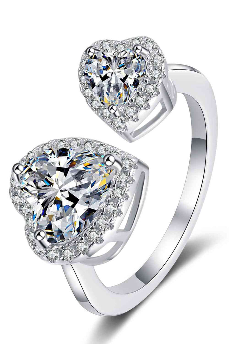 THE TAYLOR Heart-Shape Moissanite Open Ring