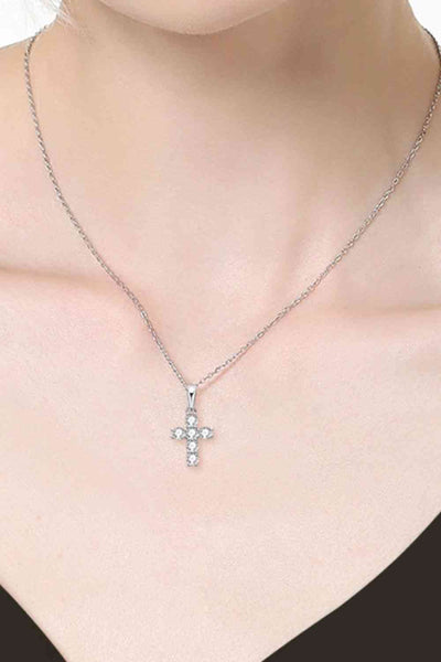 THE MARY Cross Moissanite Pendant Necklace