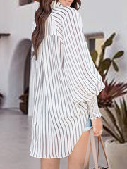 Striped Lantern Sleeve Shirt