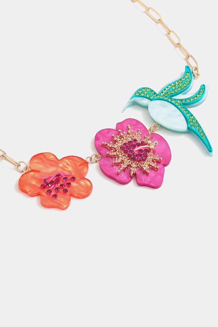 Flower & Bird Necklace