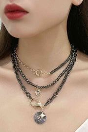 Snake and Cross Necklace Set