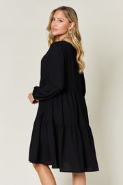 Balloon Sleeve Tiered Dress