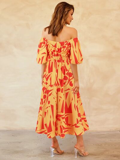Printed Off-Shoulder Dress