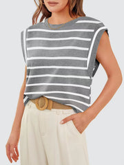 Striped Cap Sleeve T-Shirt