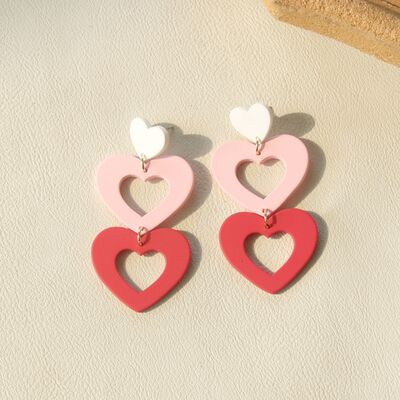 Cutout Heart Dangle Earrings