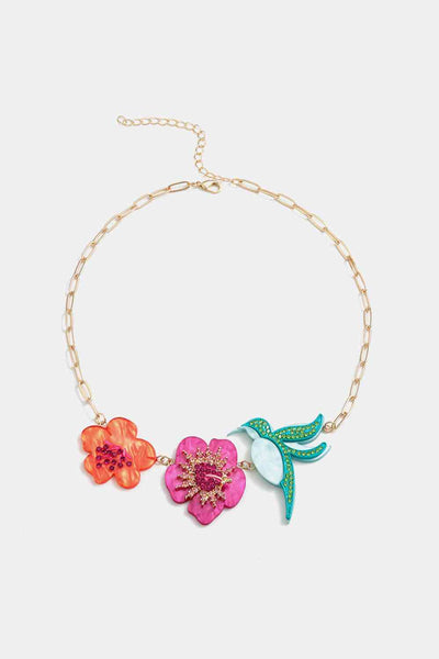 Flower & Bird Necklace