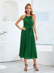 Pleated Midi Dress