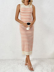 Knit Striped Midi Dress