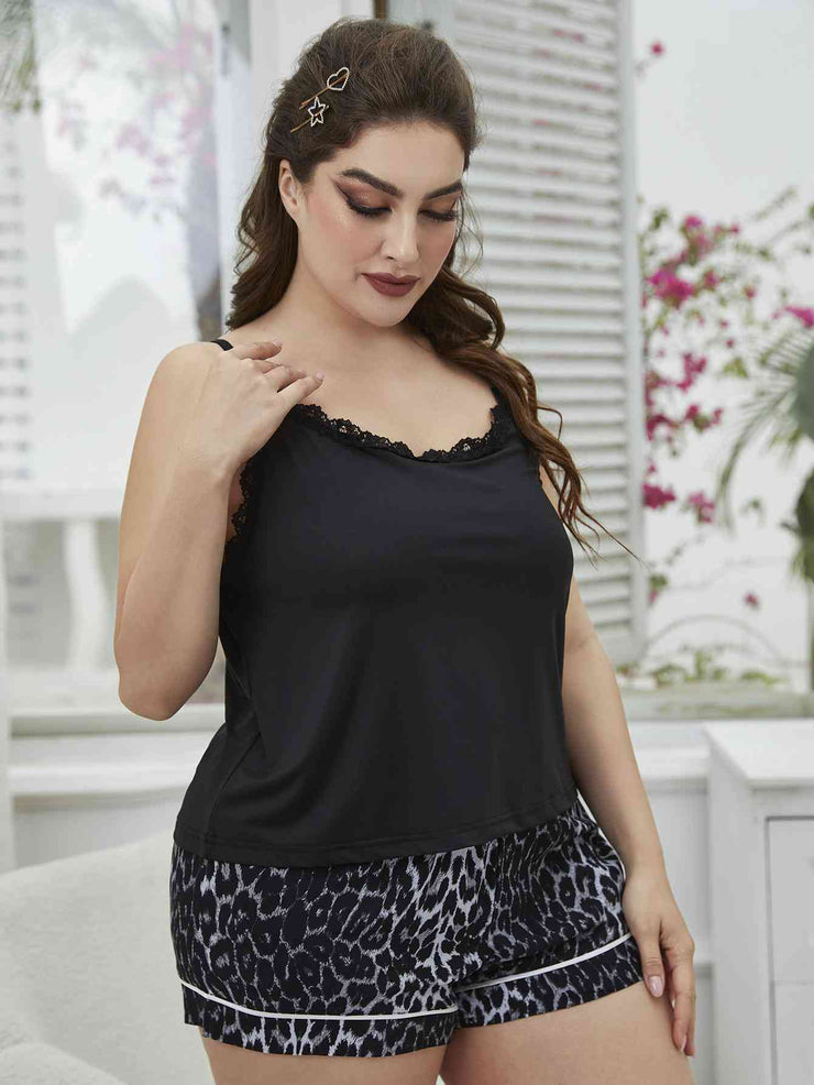 Plus Size Leopard Pajama Set