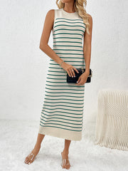 Knit Striped Midi Dress