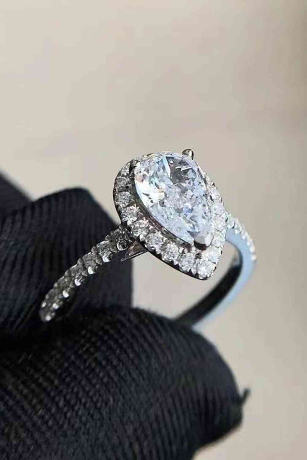 THE ELIZABETH 2 Carat Moissanite Teardrop Cluster Ring