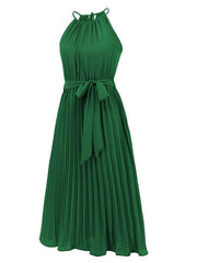 Pleated Midi Dress