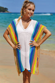 Openwork Striped Cover Up