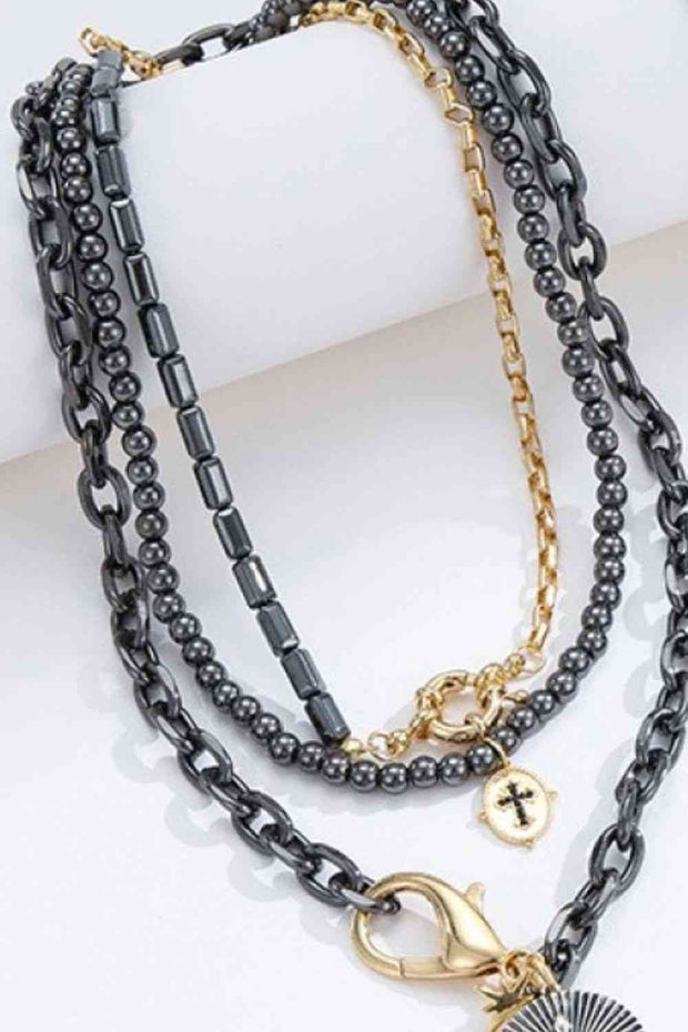 Snake and Cross Necklace Set