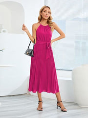 Pleated Midi Dress