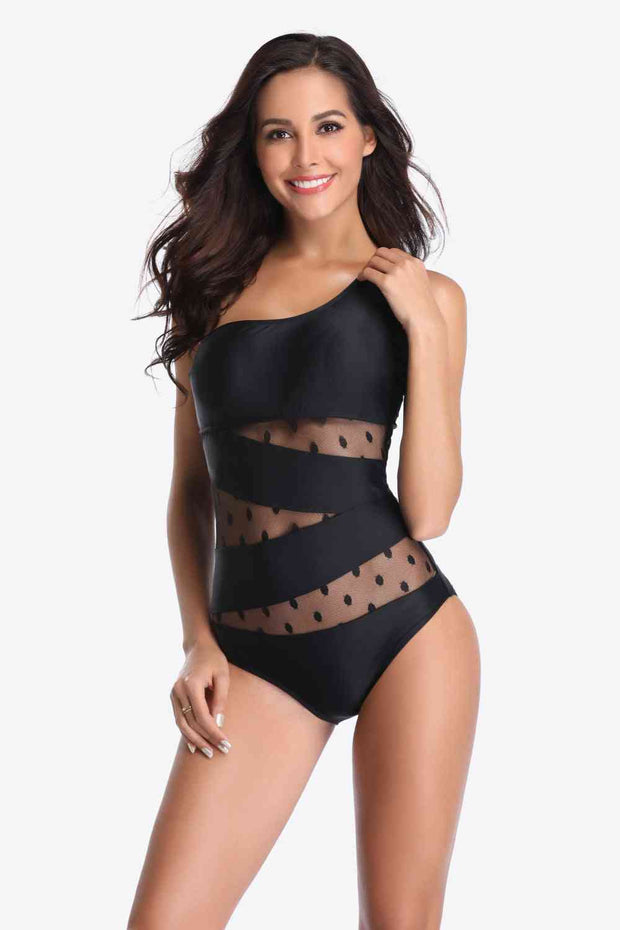 Cutout Black One Piece Swimsuit