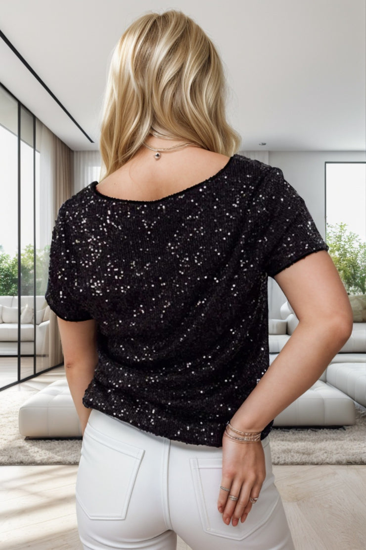 Sequin Black T-Shirt