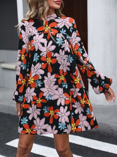 Floral Balloon Sleeve Dress