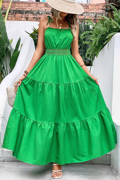 Tiered Green Dress