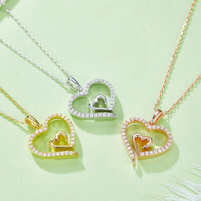 THE JEWEL Moissanite Heart Pendant Necklace