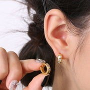 Rhinestone Huggie Earrings