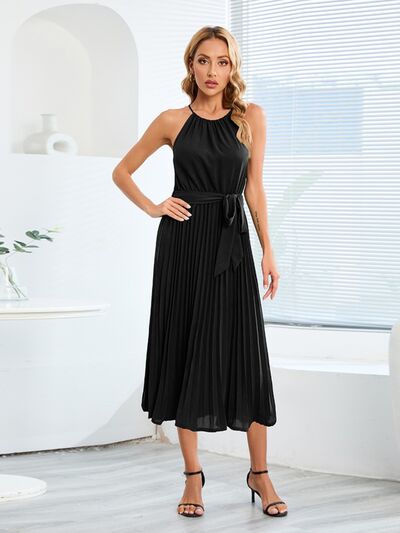 Pleated Midi Dress