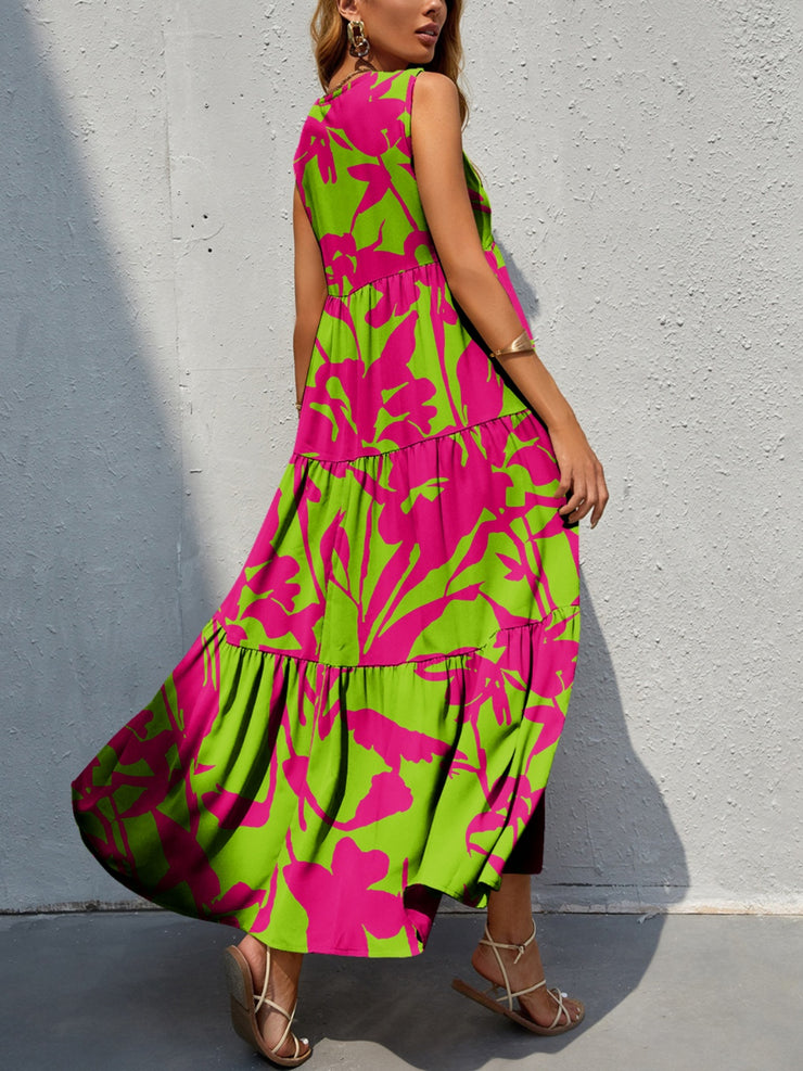 Tiered Printed Maxi  Dress