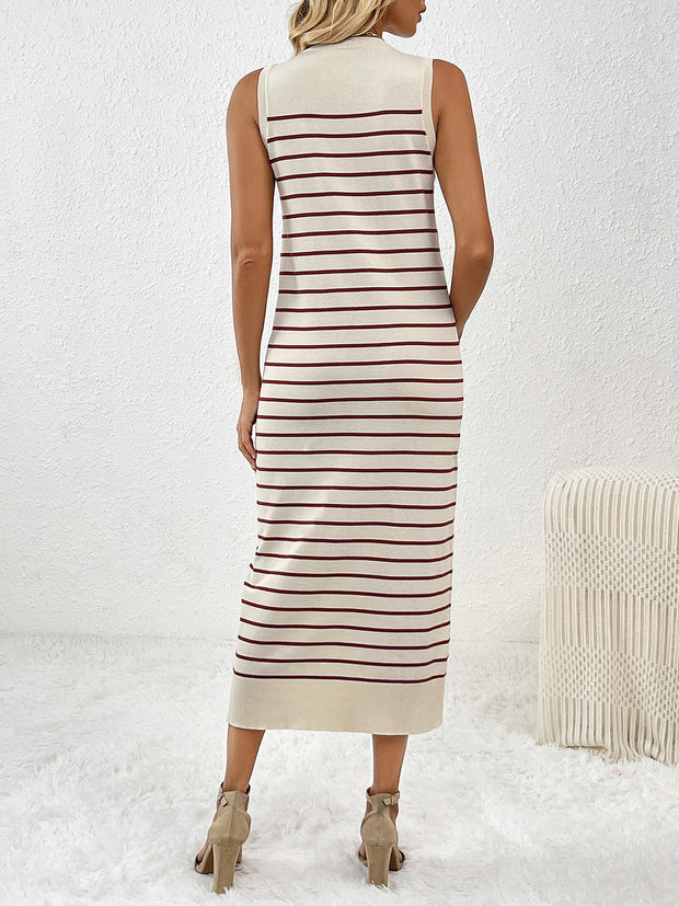 Knit Striped Midi Dress