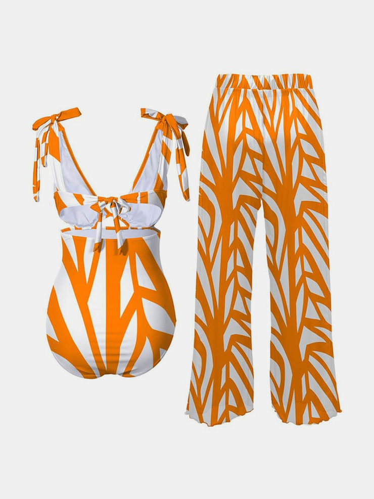 One Piece Swimsuit two piece Set