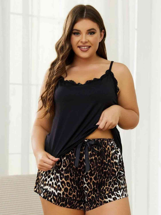 Plus Size Leopard Pajama Set