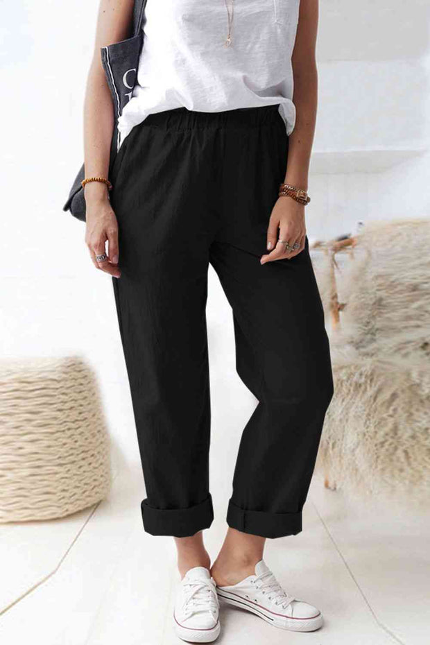 Paperbag Waist Pants with Pockets