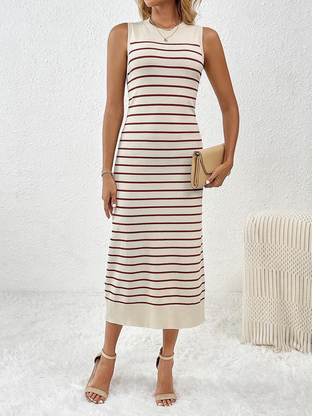 Knit Striped Midi Dress